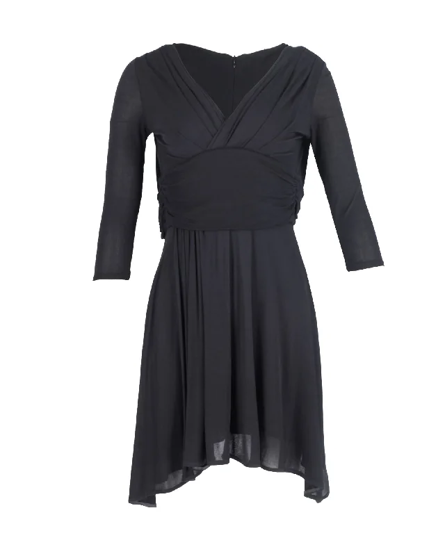 Women's Trendy Casual Outfit Big Savings On Minimalist Office Styles Prada Ruched Mini Dress in Black Viscose