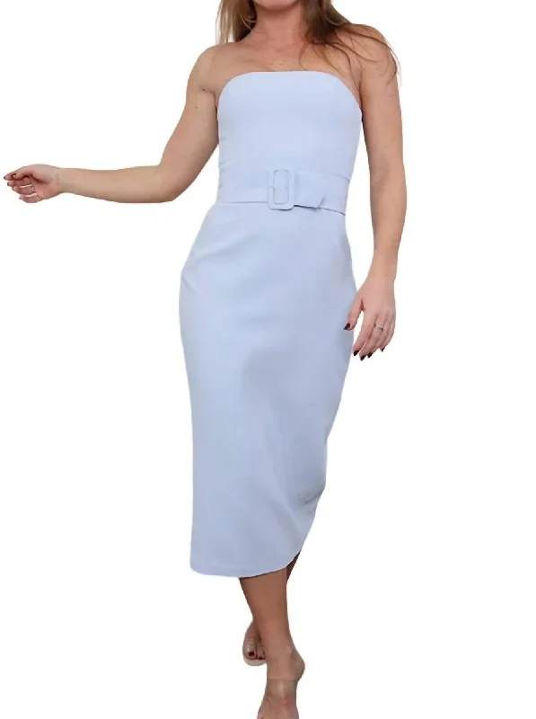 Chic Women's Attire Effortless Grace Fae Midi Dress In Arctic Blue