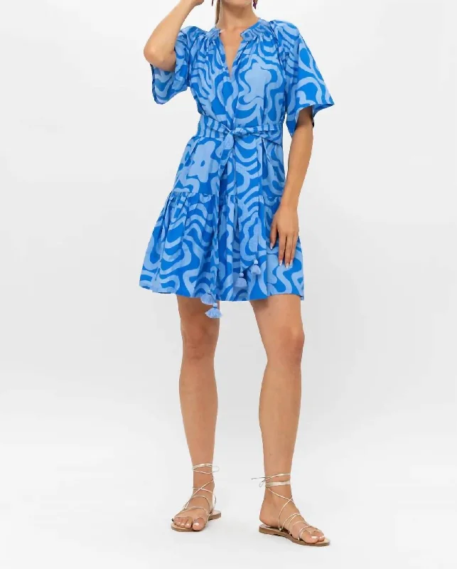 Casual Attire For Women Save On Classic Elegant Styles Raglan Belted Mini Dress In Blue