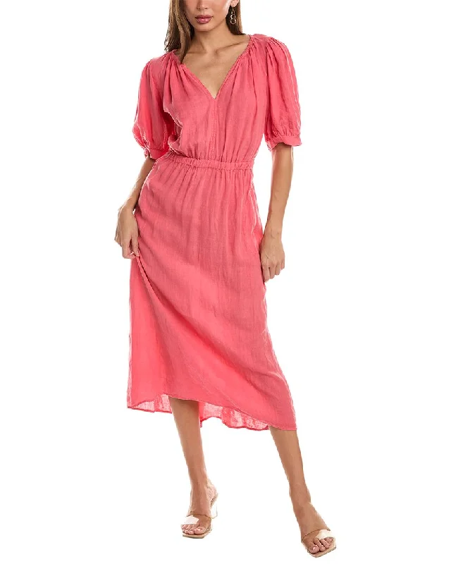 Women's Chic Outfit Dreamy Draping Velvet by Graham & Spencer Whitney Linen Maxi Dress