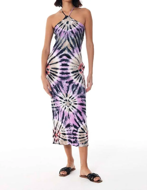 Luxury Women's Clothing Minimalist Elegant Carter Midi Dress In African Violet