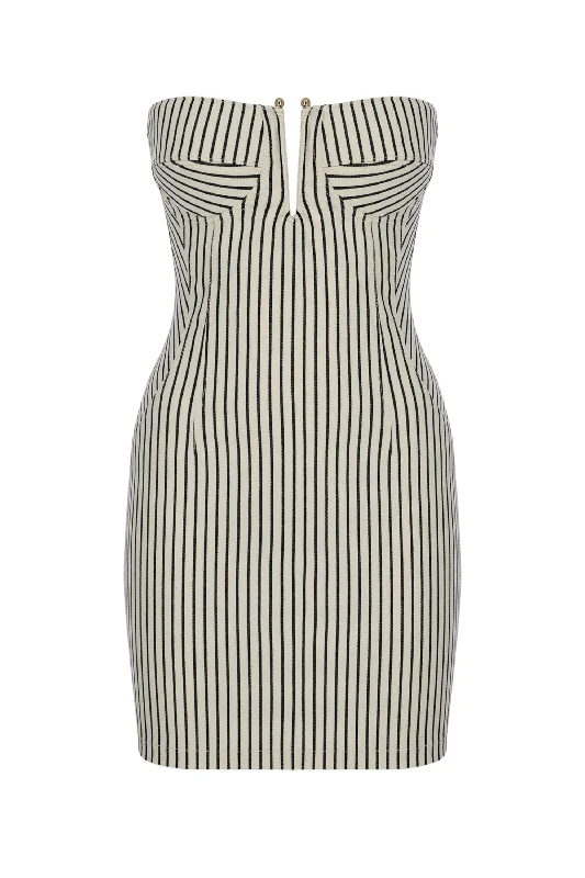 Women's Loungewear Clothes Seasonal Trend Striped Strapless Mini Dress