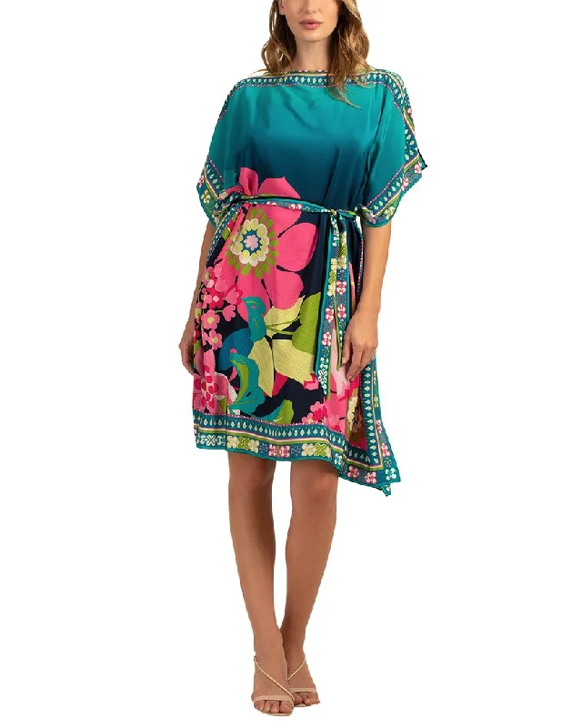 Women's Night-Out Outfit Dreamy Draping Trina Turk Belted Silk Theordora Mini Dress