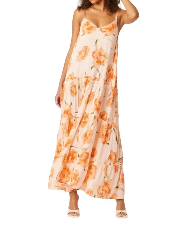 Women's Elegant Evening Outfit Coastal Beach - Inspired Style Natalie Maxi Dress In Blush