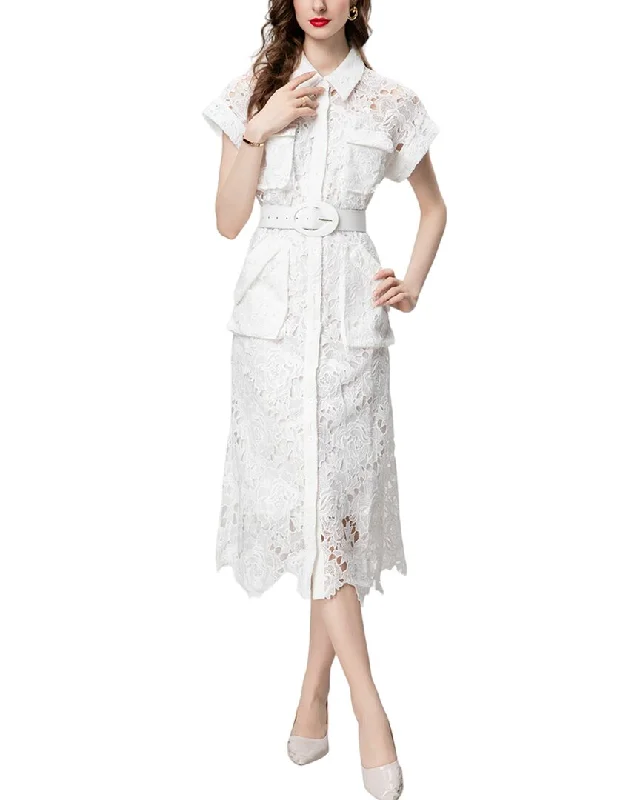 Women's Vacation Garments Charming Silhouette BURRYCO Midi Dress