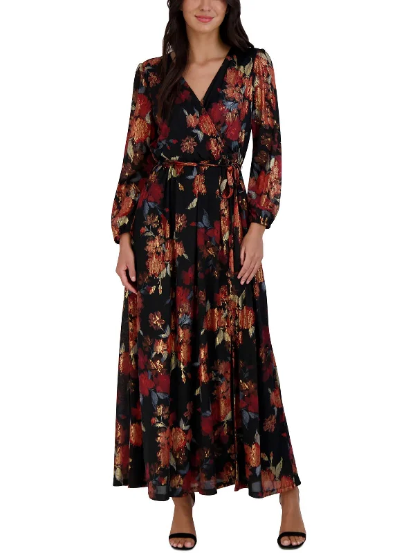 Women's Versatile Apparel Elegant Details Womens Printed Long Maxi Dress