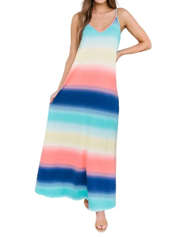 Timeless Women's Apparel Contemporary Chic Melting Flavors Maxi Dress In Multi