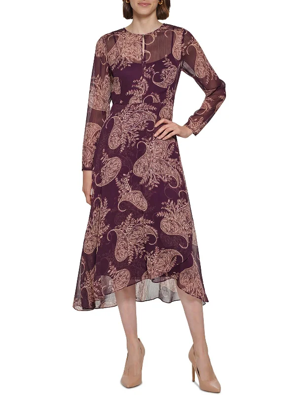 Classic Women's Clothing Styles Contemporary Chic Womens Paisley Midi Midi Dress