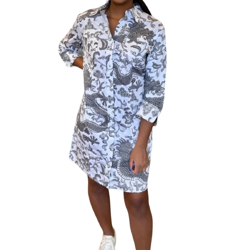 Women's Clothes And Garments Sophisticated Cut Sag Harbor Mini Dress In Grey Dragons