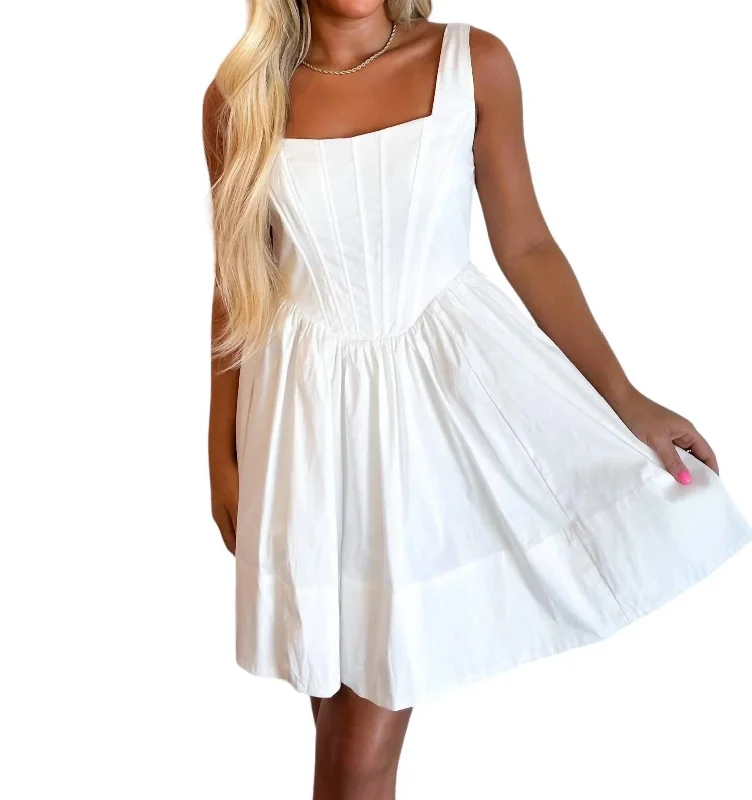 Women's Holiday Apparel Great Deals On Ethnic Cultural Wear Corset Mini Dress In White