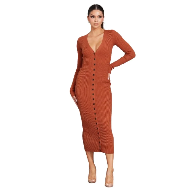 Stylish Clothes For Women Luxury Comfort Ribbed Midi Dress