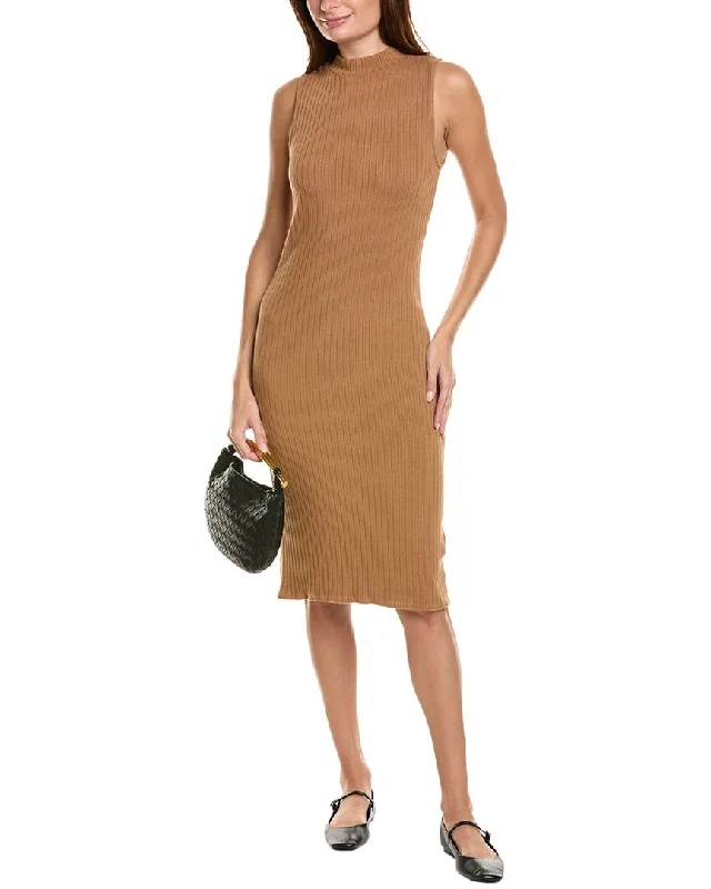 High-Fashion Women's Clothing Chic Sophistication Bella Dahl Turtleneck Midi Dress