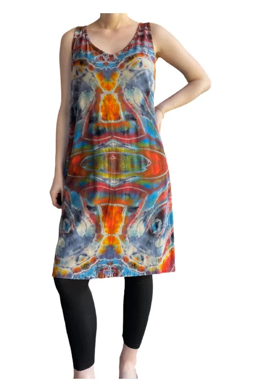 Women's Clothing And Garments Sets Contemporary Elegance Tank Midi Dress In Rainbow