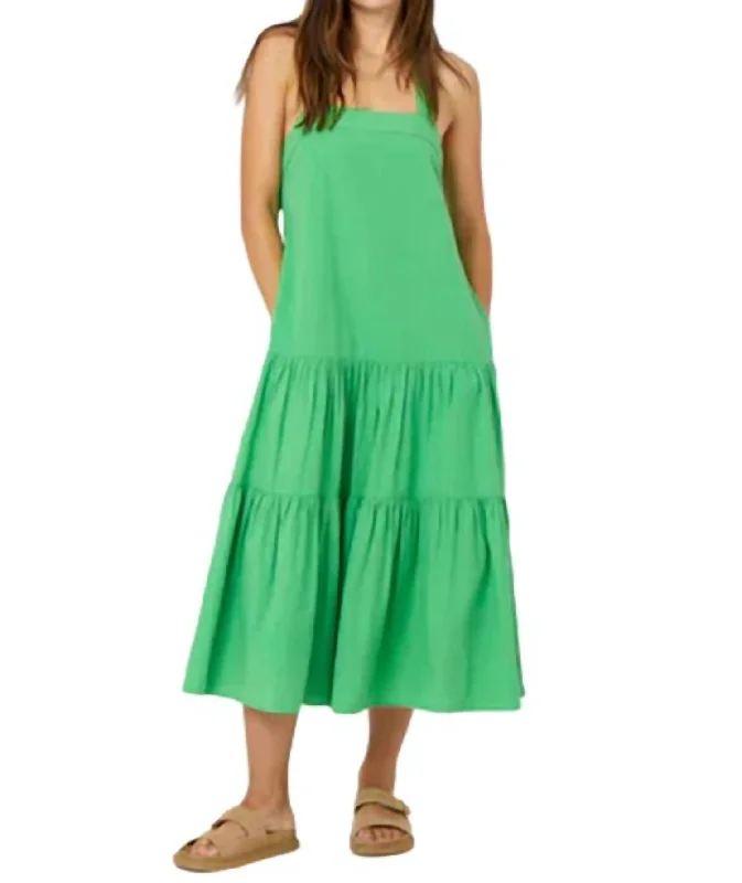 Women's Contemporary Apparel Statement Piece Jean Midi Dress In Green