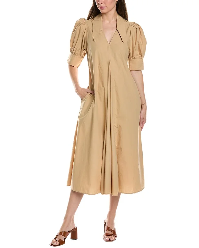 Women's Clothing For Travel Seasonal Trend GANNI Poplin Maxi Dress