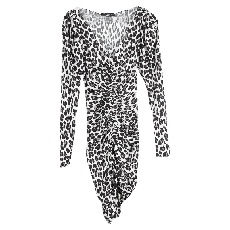 Women's Clothing Feminine Flow Caroline Constas Colette Mini Dress in Animal Print Silk