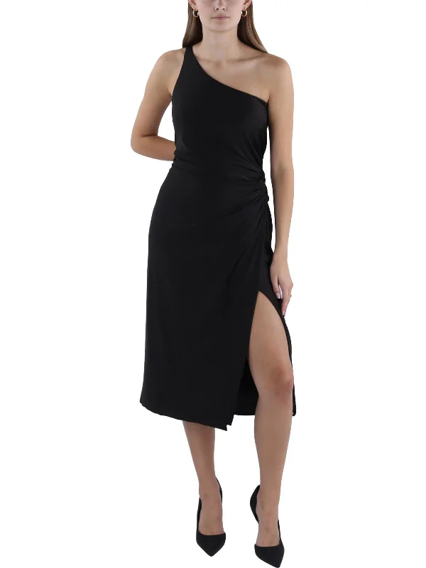 Women's Outfit For The Office Playful Elegance Womens Ruched Midi Midi Dress