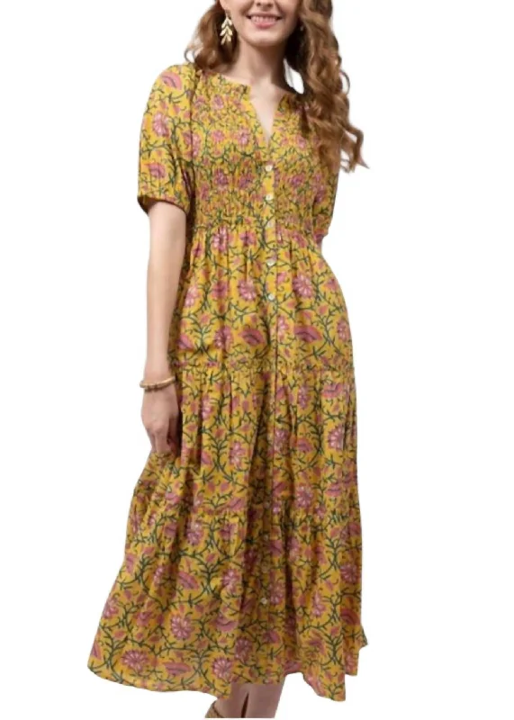 Formal Clothing For Women Today Only Golden Sun Midi Dress In Marigold