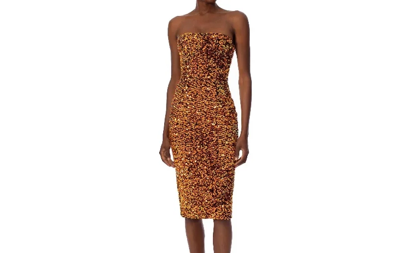 Women's Vintage Attire Sleek Design Cindy Midi Dress In Amber