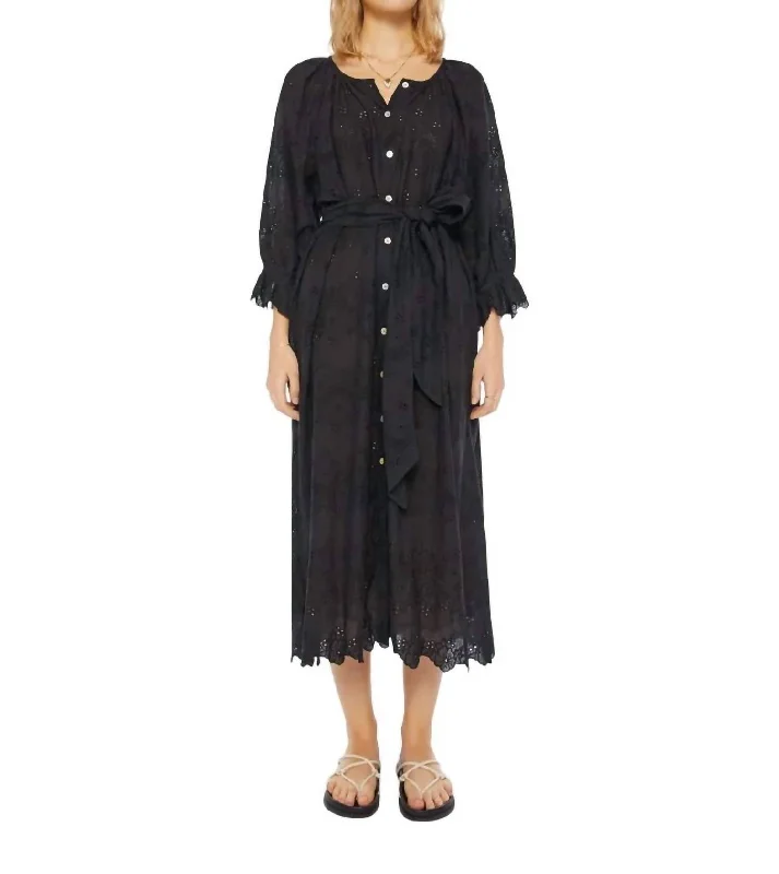 Vintage Clothing For Women Now On Sale For Chic Urban Styles Eyelet Alex Midi Dress In Geranium Midnight