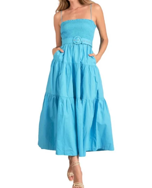 Women's Travel Apparel Seasonal Trend Jillian Maxi Dress In Azure