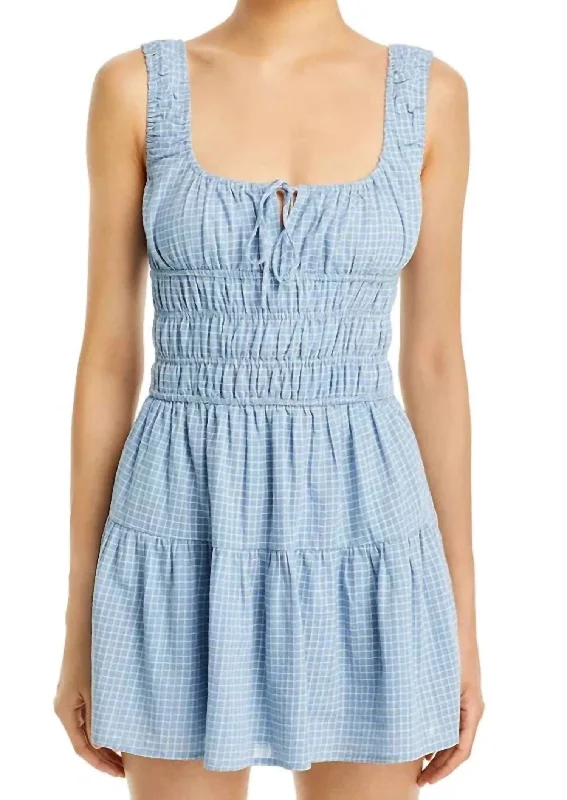 Women's Comfy Attire For Lounging Bold Silhouette Salt Mini Dress In Chambray