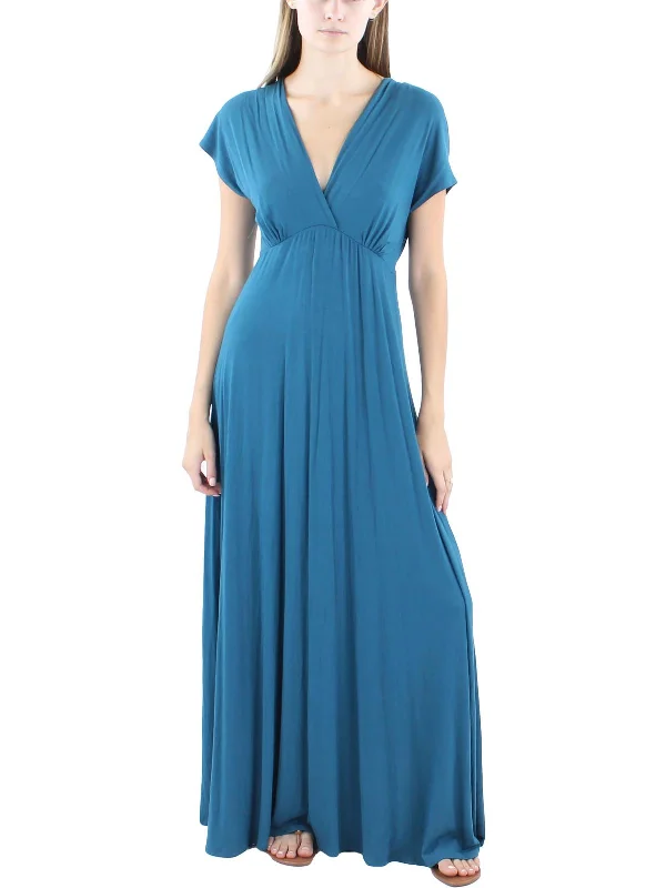 Women's Contemporary Clothing Artful Design Womens Solid Rayon Maxi Dress