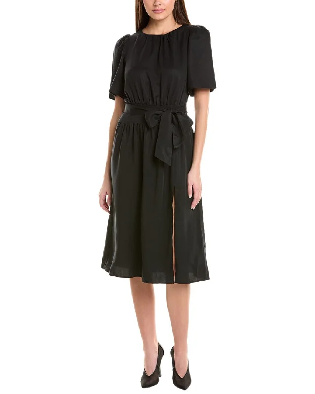 Sustainable Women's Clothing Flowing Silhouette Nation LTD Kayla Short Bell Sleeve Midi Dress