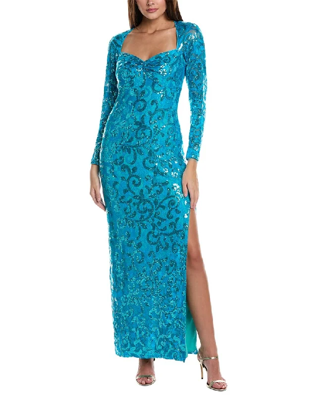 Women's Vintage-Inspired Clothing Vibrant Prints SHO by Tadashi Shoji Sequin Maxi Dress