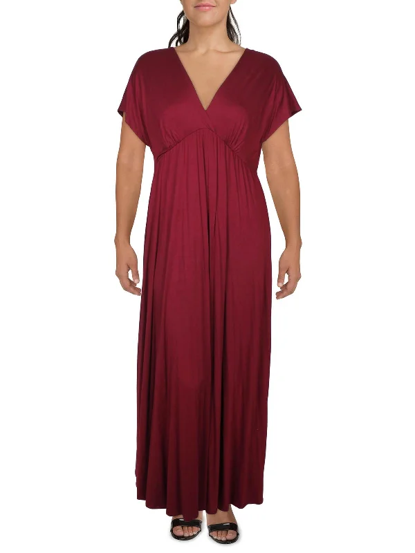 Women's Clothes And Apparel Feminine Elegant Plus Womens Surplice Rayon Maxi Dress