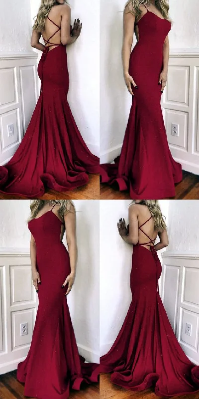 Women's Casual Wear Clothing Feminine Elegant burgundy sequin evening dresses mermaid open back formal prom gown cg1741