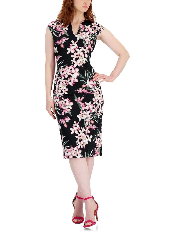 Women's Weekend Outfit Boho - Chic Festival - Ready Style Womens Floral Print V-Neck Midi Dress