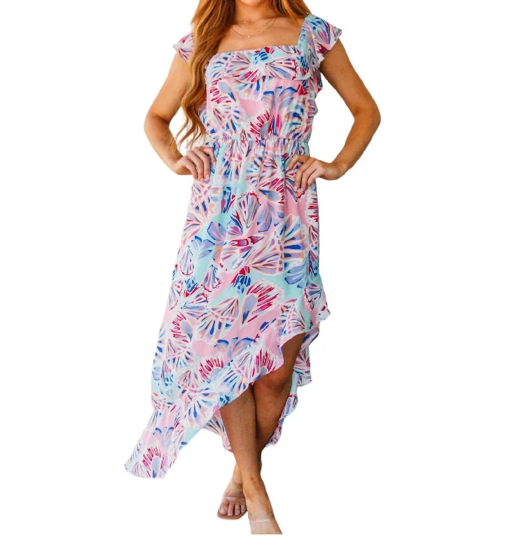 Women's Wedding Apparel Effortless Comfort She Sells Sea Shells Maxi Dress In Multi Color