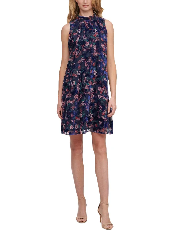 Affordable Women's Attire Romantic Flair Womens Floral Short Halter Dress