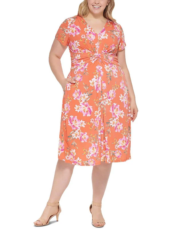 Comfortable Women's Attire Chic Sophistication Womens Floral Midi Sheath Dress