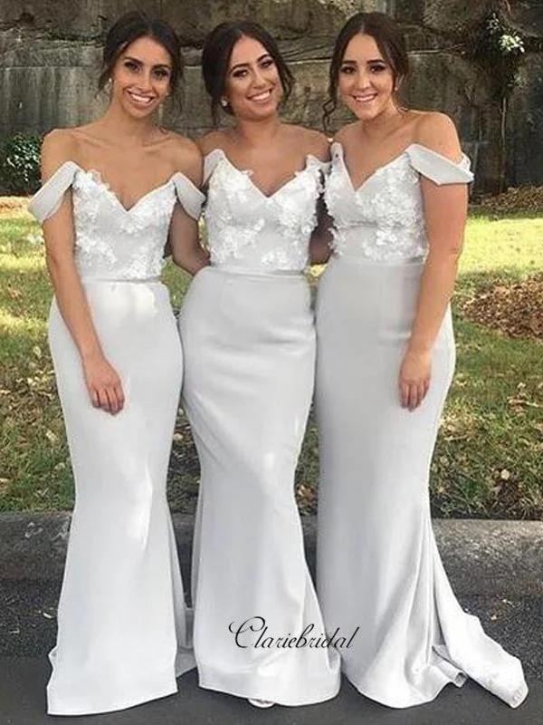 Casual Clothes For Women Everyday Glamour Appliques Fashion Bridesmaid Dresses, Off The Shoulder Mermaid Bridesmaid Dresses