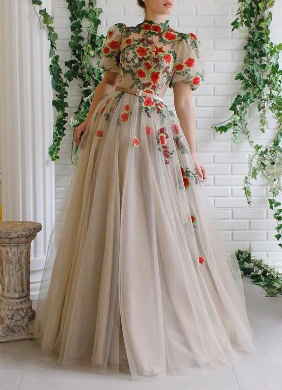 Women's Wedding Apparel Timeless Elegant The New Ball Gown Dress A-line Prom Dress Tulle Party Dress Appliques Prom Dress Long Prom Dress   cg14542