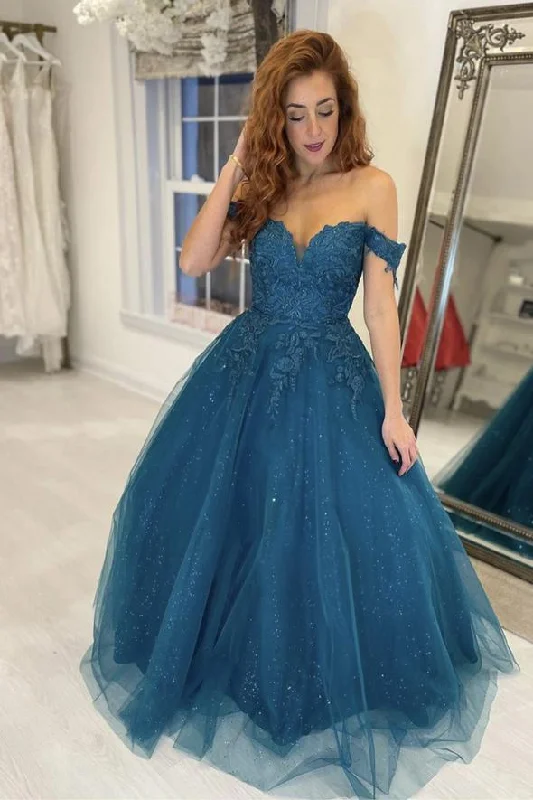 Women's Casual Clothing For Lounging Bold Silhouette Blue tulle lace long ball gown dress formal dress prom dress evening dress    cg19773