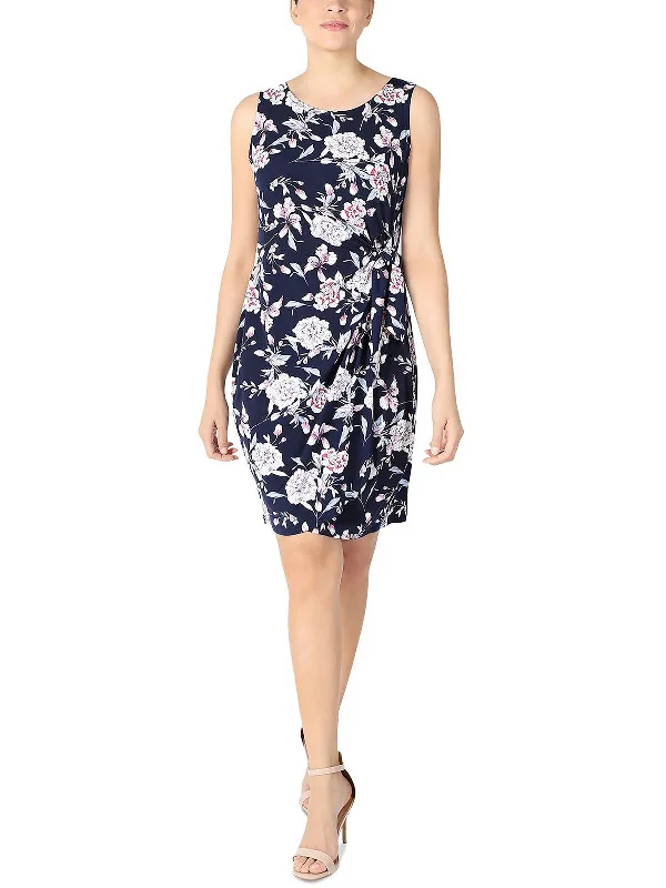 Women's Work Outfit For The Office Limited - Stock Petites Womens Floral Print Above Knee Mini Dress