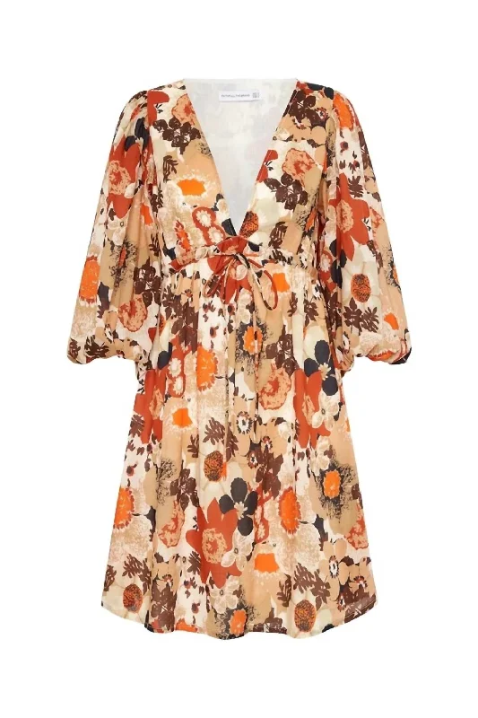 Comfortable Lounge Clothing Timeless Elegant Faria Mini Dress in Kaiya Floral Print