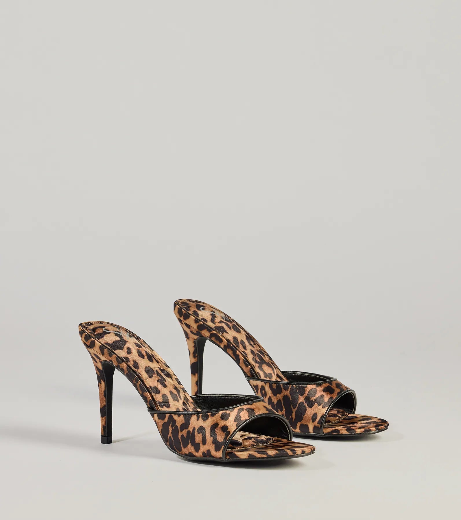 Tailored Clothing For Women Casual Elegance Ever So Fierce Leopard Satin Stiletto Mules