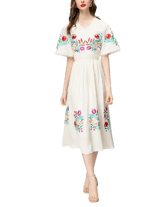 Vintage Clothing For Women Lightweight Fabric BURRYCO Midi Dress