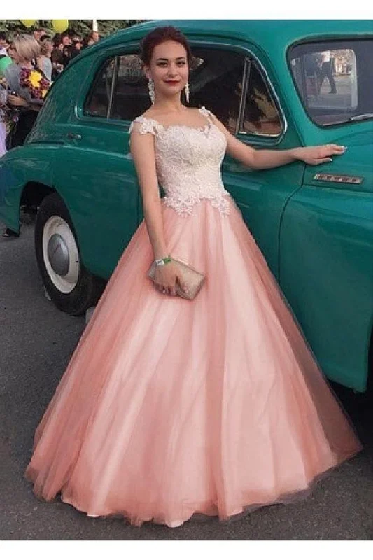 Women's Contemporary Clothing Dreamy Aesthetic Ball Gown Tulle Lace Long Prom Dresses Formal Evening Dresses   cg15477