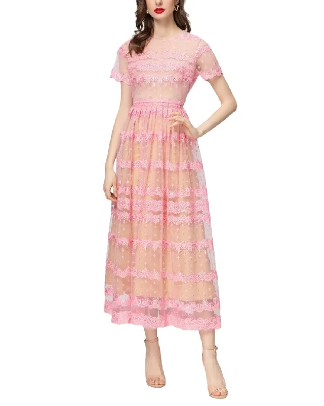 Elegant Clothing For Women Vintage Retro Party Wear BURRYCO Midi Dress