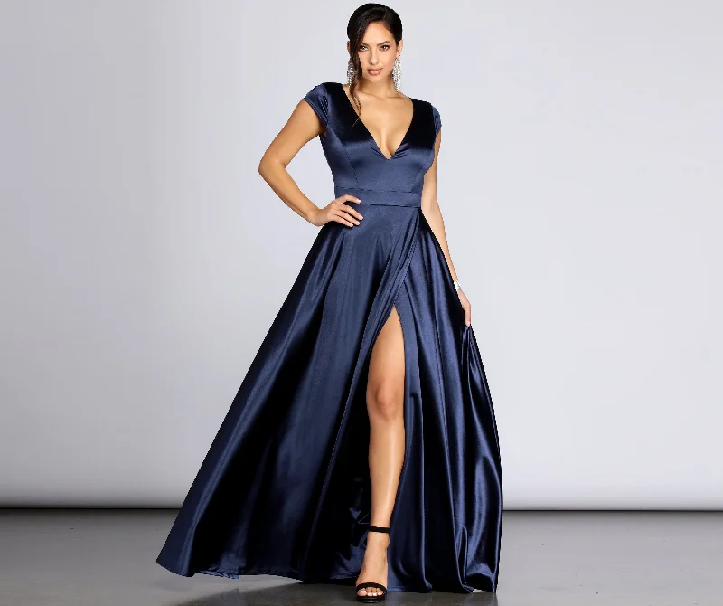 Women's Casual Garments Effortless Sophistication Alena Satin Gown