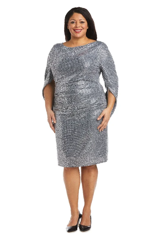 Women's Functional Outdoor Garments Final Clearance R&M Richards 5861W Short Plus Size Metallic Dress