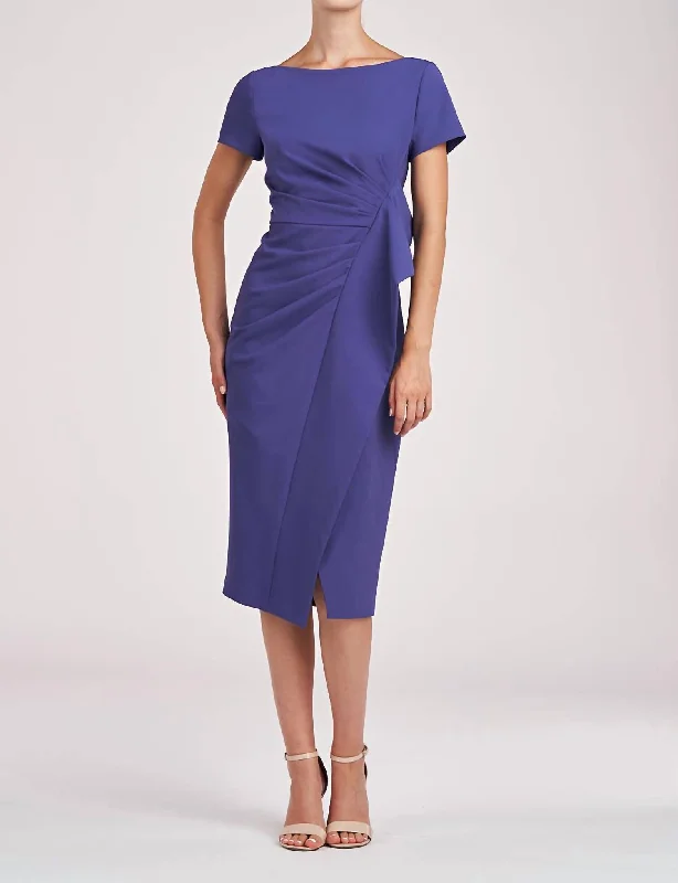 Women's Attire Lightweight Fabric Farah Midi Dress In Cobalt