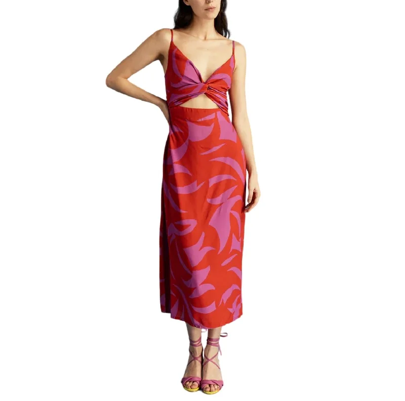 Women's Clothing For Casual Outings Coastal Beach - Inspired Style Sabina Midi Dress In Gammimagenta