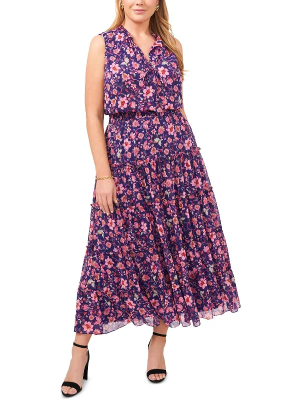 Stylish Women's Apparel Today Only Plus Womens Floral Tiered Maxi Dress