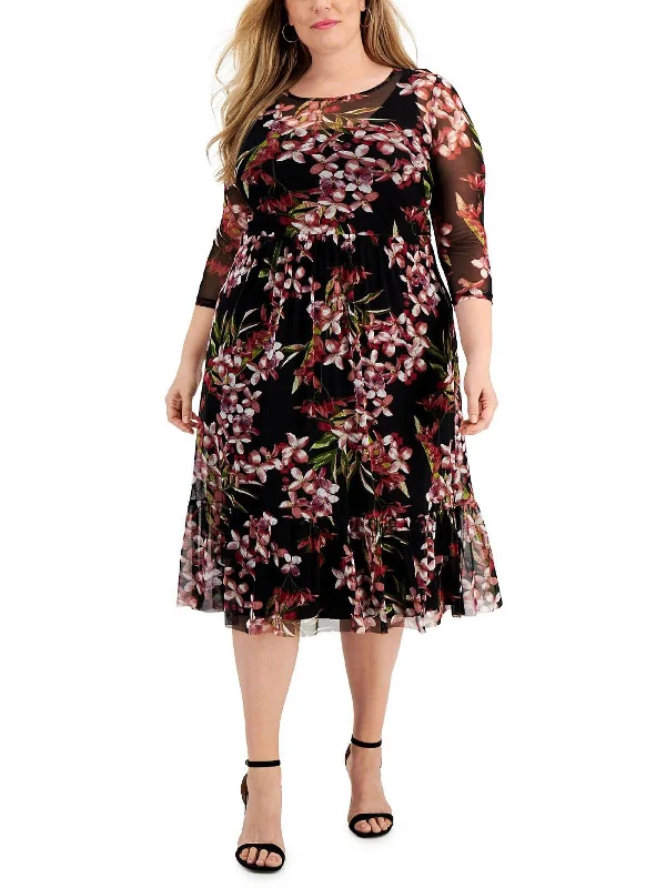 Women's Clothing For Work Effortless Comfort Plus Womens Floral Print Long Maxi Dress